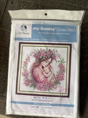 Maternal Love Joy Sunday Pre-Printed Cross Stitch Kit 11ct Aida - NEW